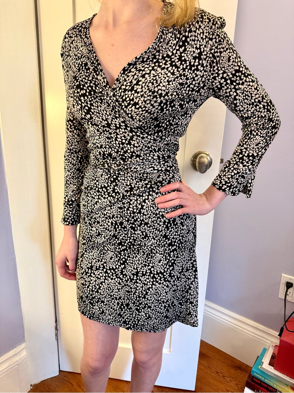 Diane Von Furstenberg Black and White Classic Wrap Dress